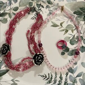Rose Beaded Necklace Bundle